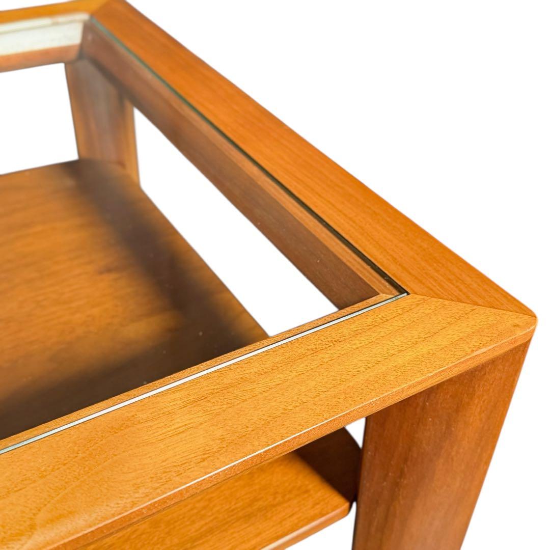 HR744 【希少デザイン】karimoku ガラストップテーブル　TU3287