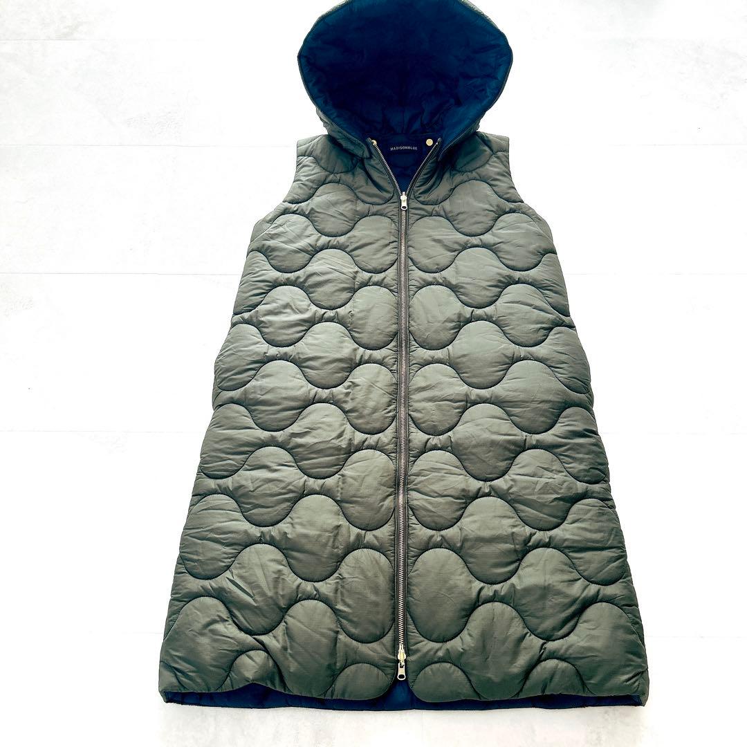 美品✨人気マディソンブルー　キルティングベスト　リバーシブル　ロング　Bロゴ刺繍