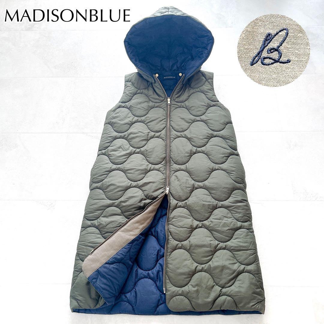美品✨人気マディソンブルー　キルティングベスト　リバーシブル　ロング　Bロゴ刺繍