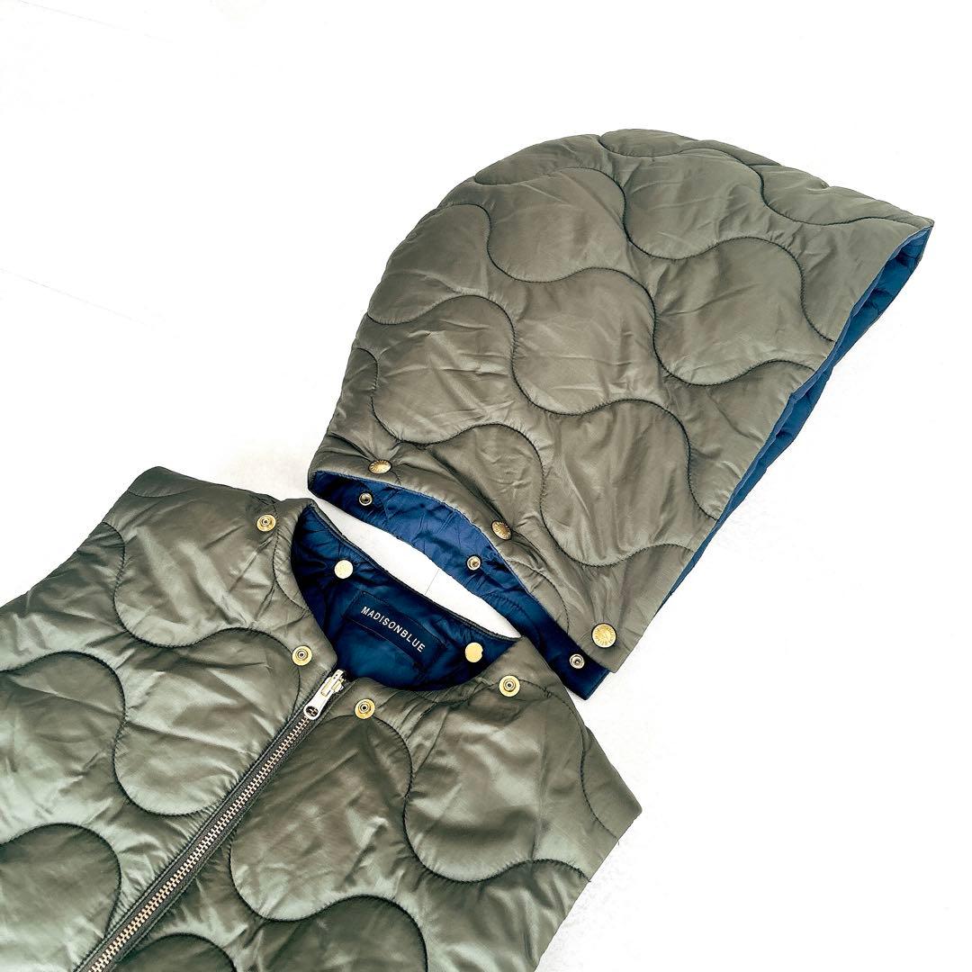美品✨人気マディソンブルー　キルティングベスト　リバーシブル　ロング　Bロゴ刺繍