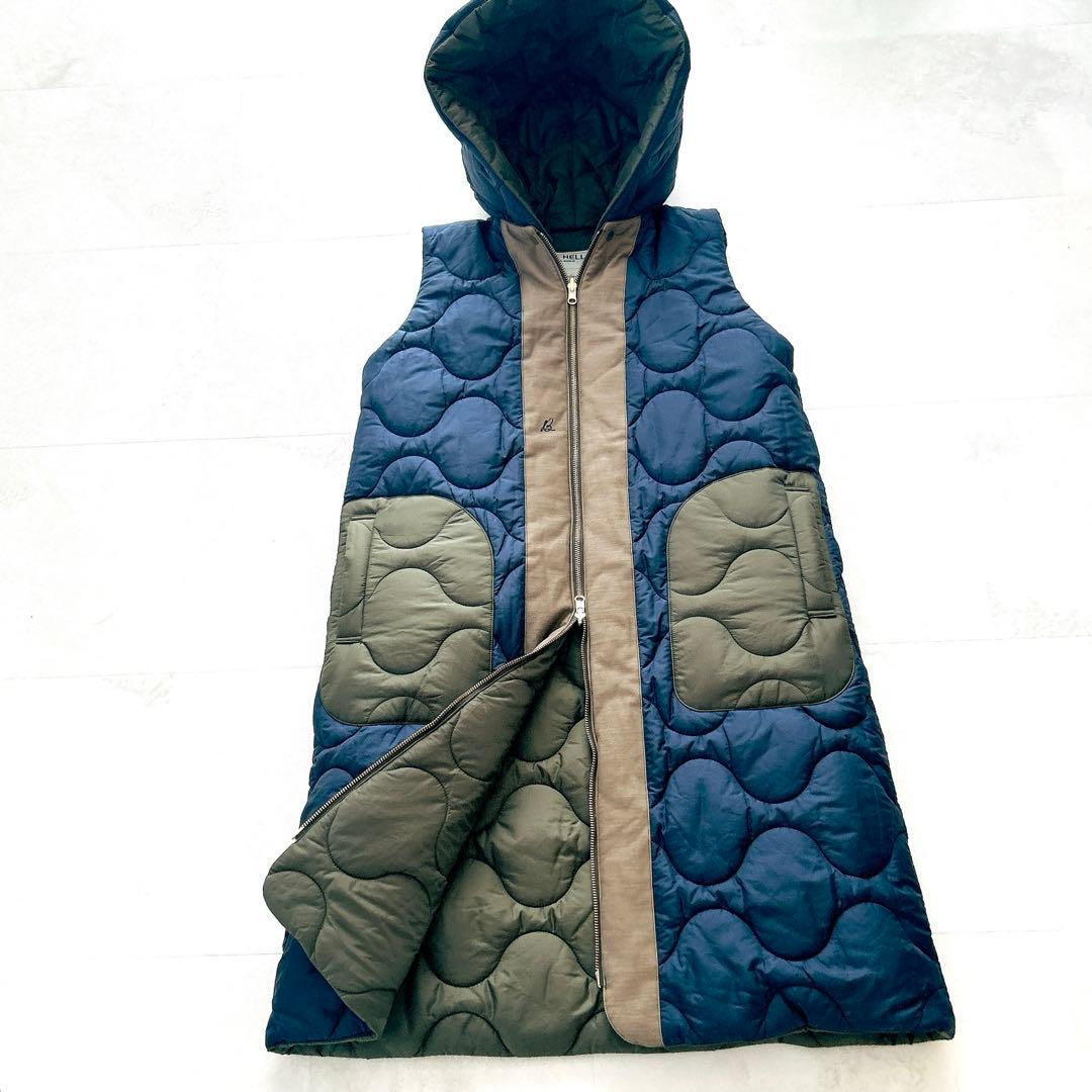 美品✨人気マディソンブルー　キルティングベスト　リバーシブル　ロング　Bロゴ刺繍
