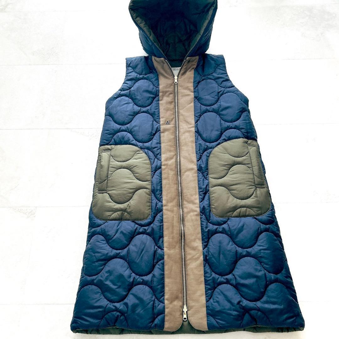 美品✨人気マディソンブルー　キルティングベスト　リバーシブル　ロング　Bロゴ刺繍