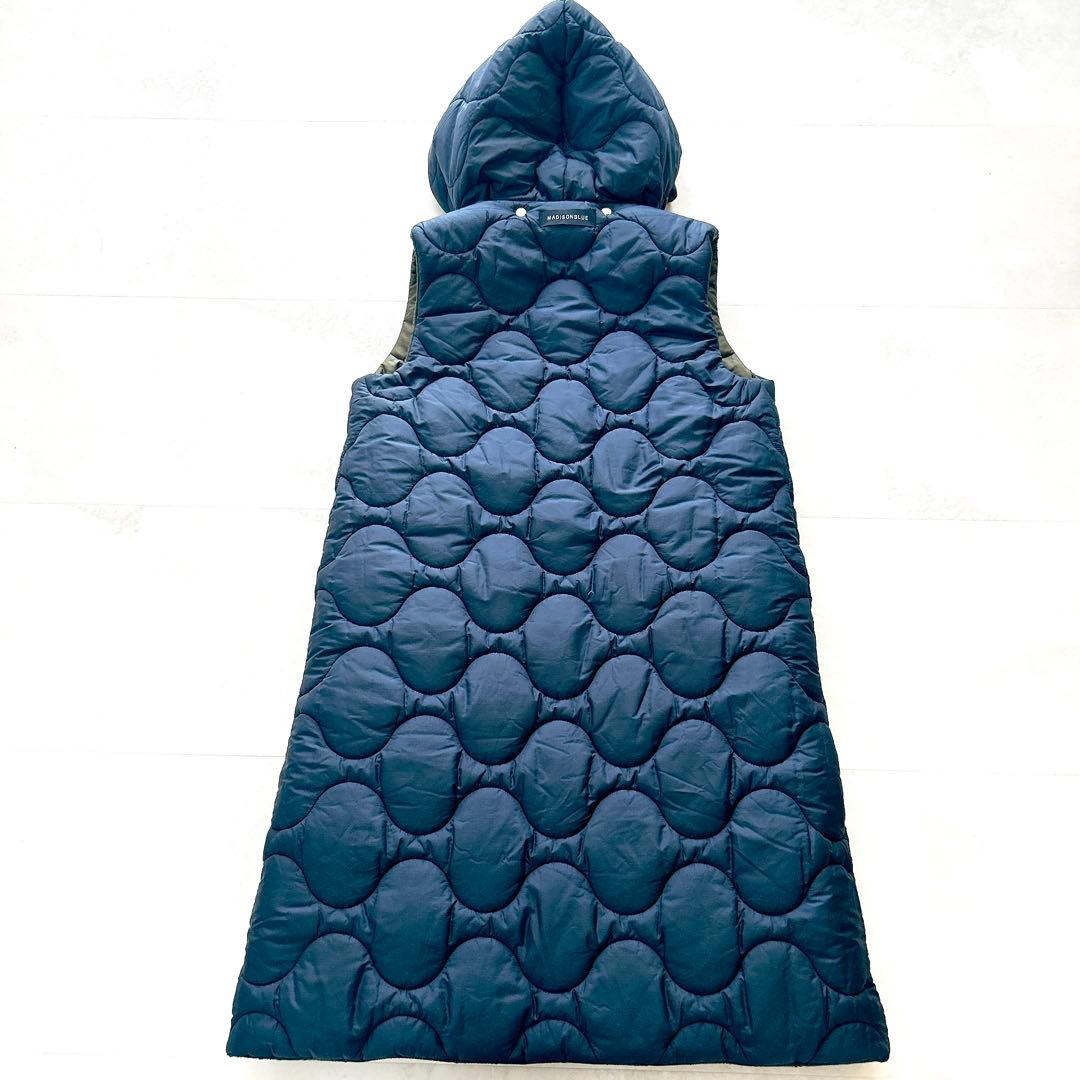 美品✨人気マディソンブルー　キルティングベスト　リバーシブル　ロング　Bロゴ刺繍