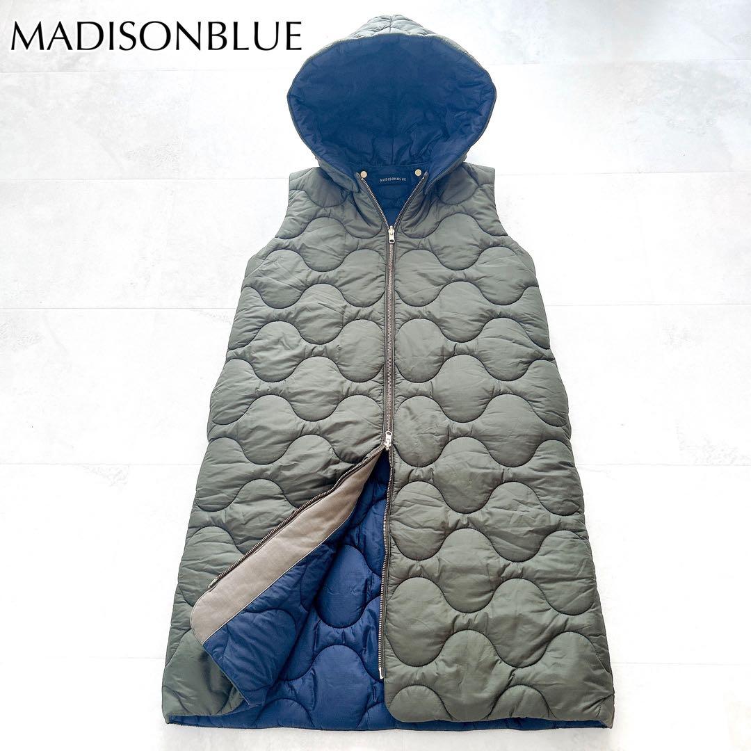 美品✨人気マディソンブルー　キルティングベスト　リバーシブル　ロング　Bロゴ刺繍
