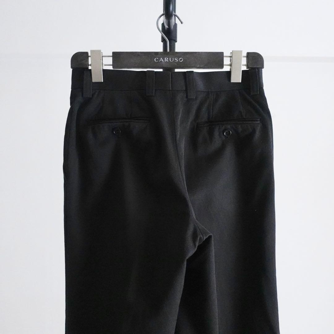 1990s KENZO Homme コットンキャンバス　ワイドフレアパンツ　墨黒