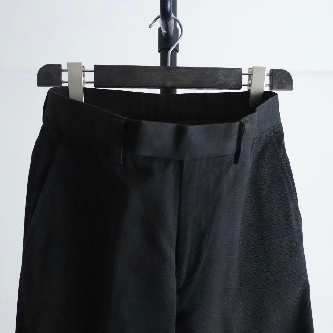 1990s KENZO Homme コットンキャンバス　ワイドフレアパンツ　墨黒