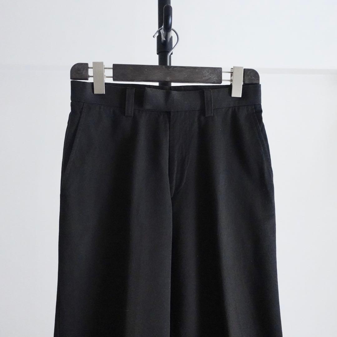 1990s KENZO Homme コットンキャンバス　ワイドフレアパンツ　墨黒