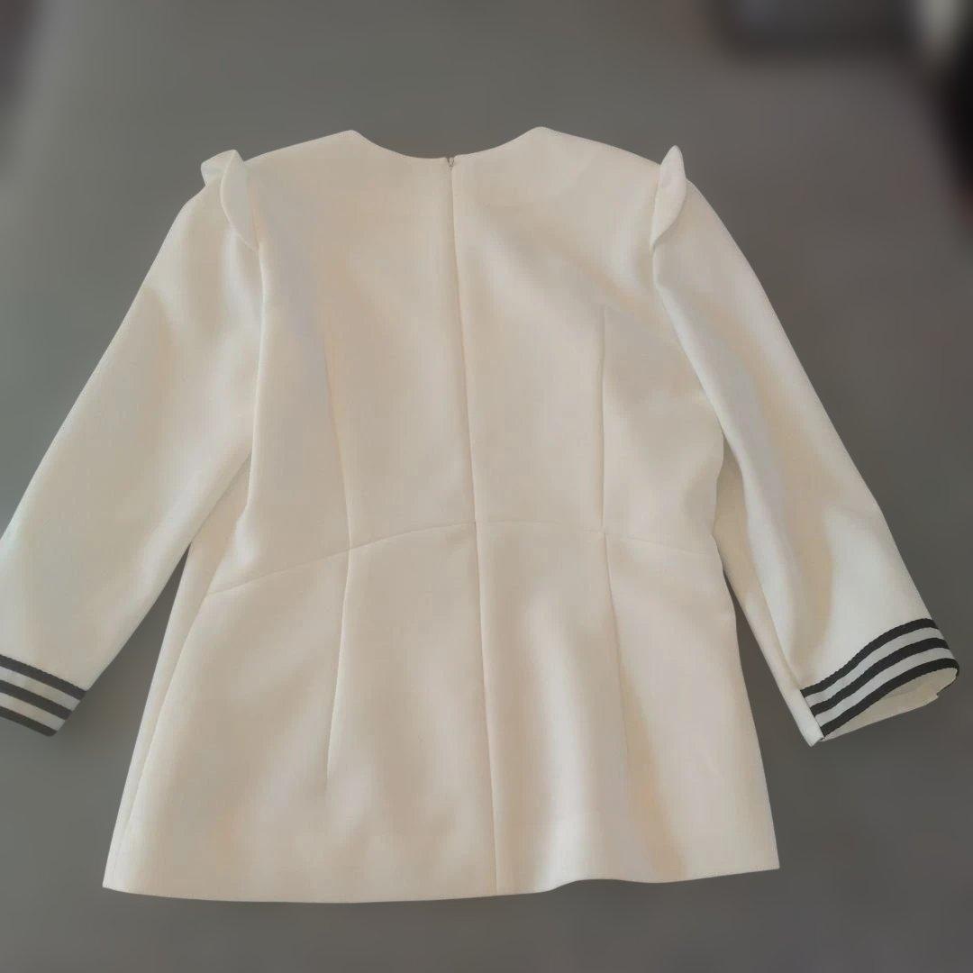 FFです！一度着用ボーダーズアットバルコニー フリルツイルトップス　38