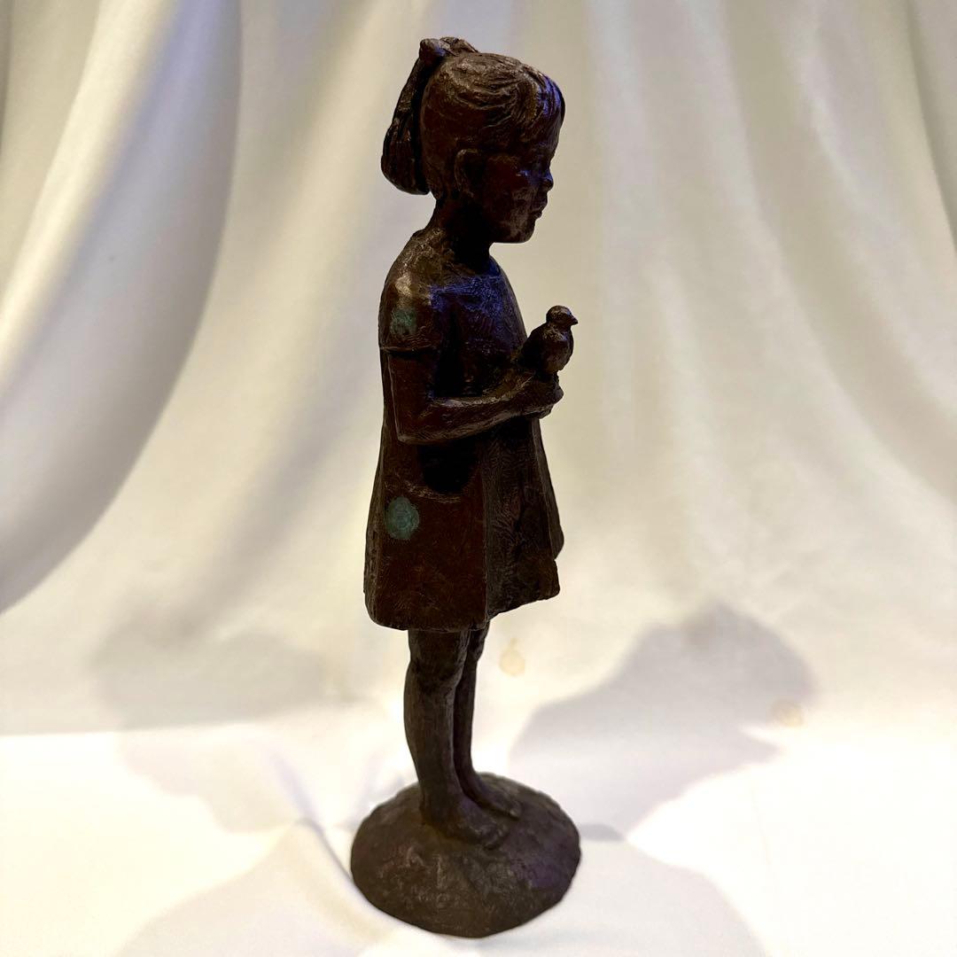 【 青銅像 】 ブロンズ少女像 みどりの風 長谷川 雅也(雅則) 作品