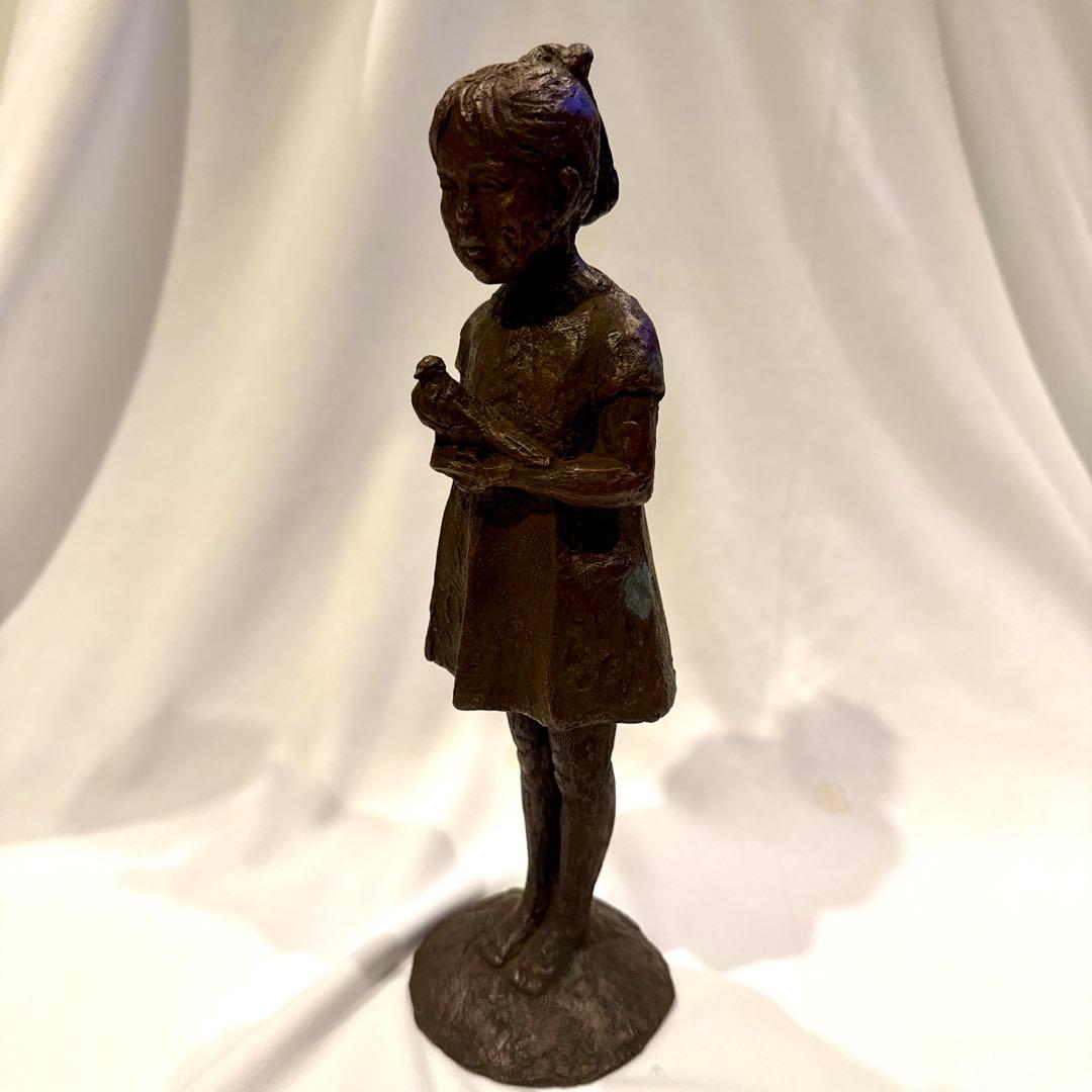 【 青銅像 】 ブロンズ少女像 みどりの風 長谷川 雅也(雅則) 作品
