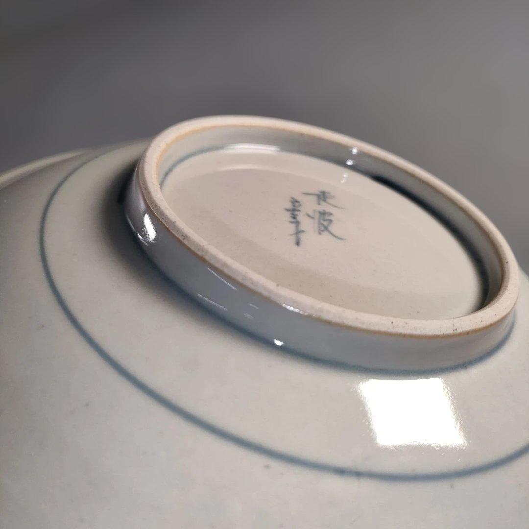 A1363-2/有田焼/五代 佐藤走波 作/染付桃絵銘々皿5客/共箱/懐石道具/