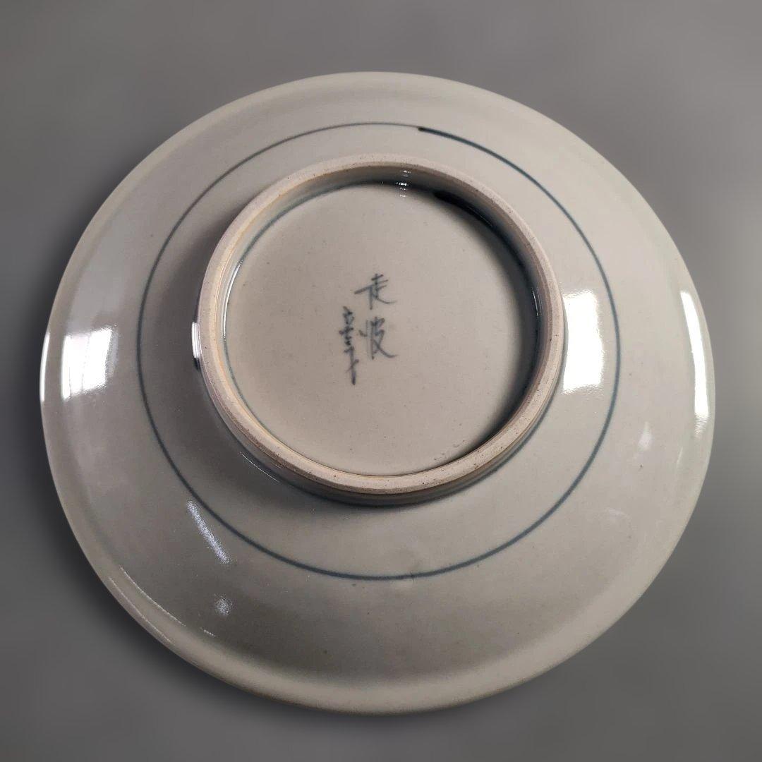 A1363-2/有田焼/五代 佐藤走波 作/染付桃絵銘々皿5客/共箱/懐石道具/