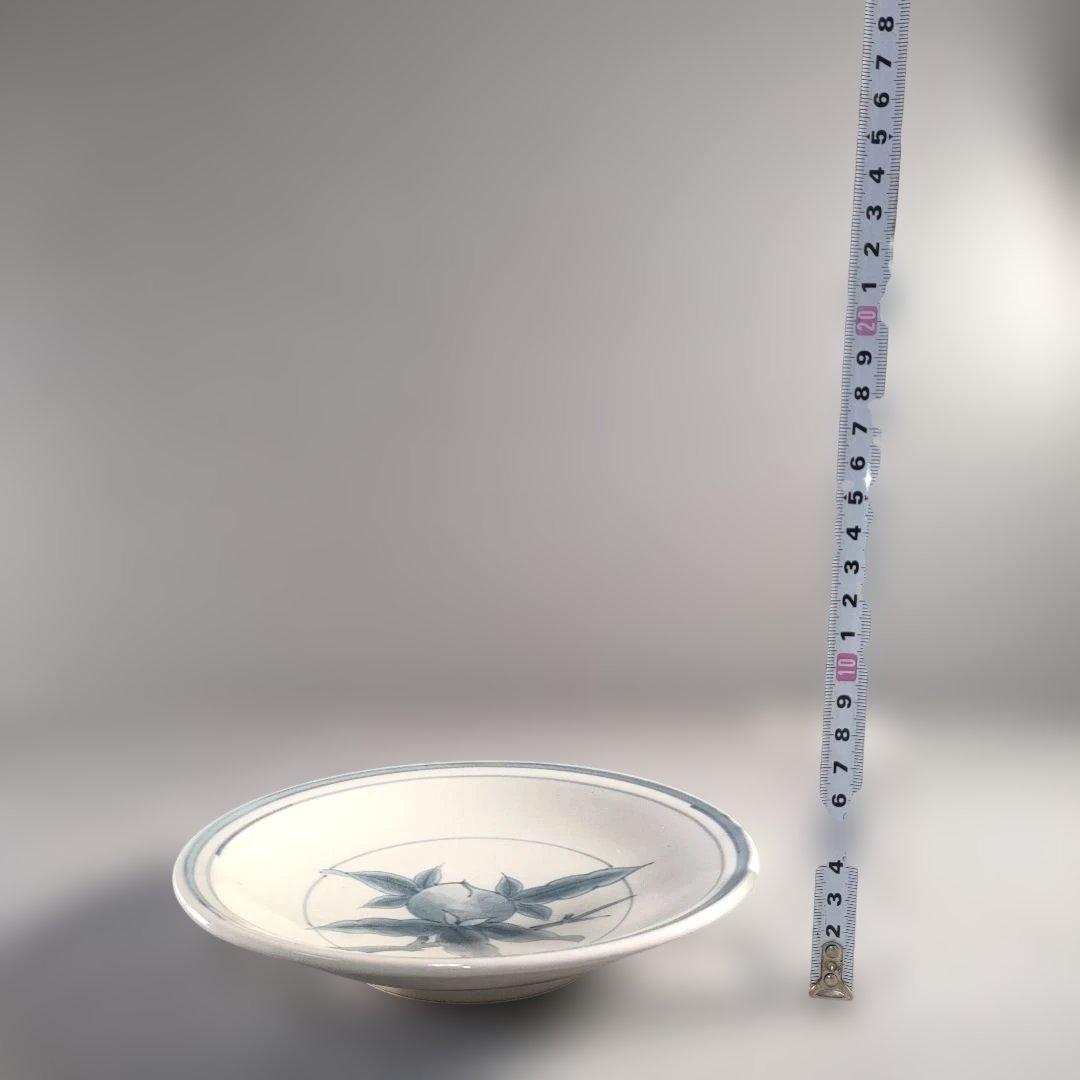 A1363-2/有田焼/五代 佐藤走波 作/染付桃絵銘々皿5客/共箱/懐石道具/