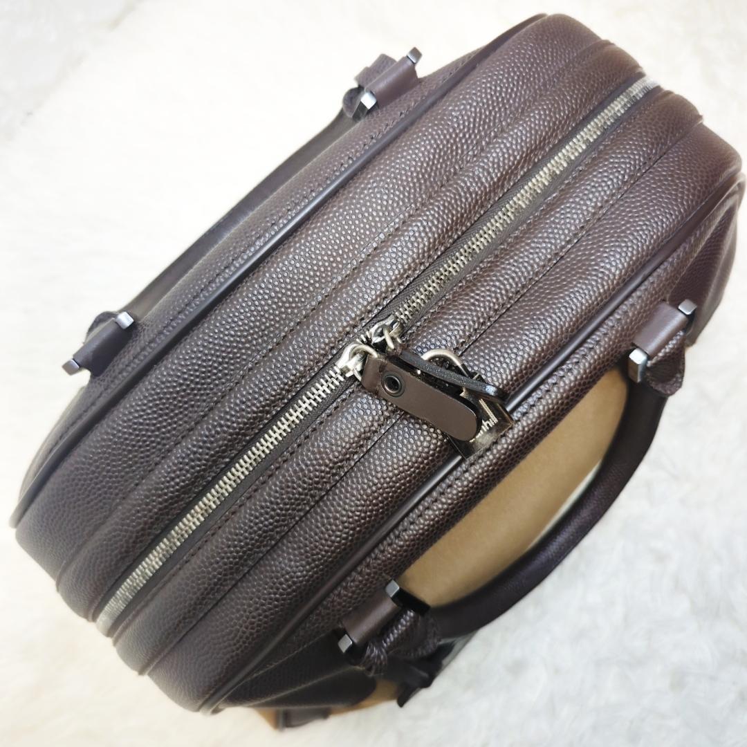 【美品】dunhill キャンバス シボ革 ボストンバッグ 2way 底鋲