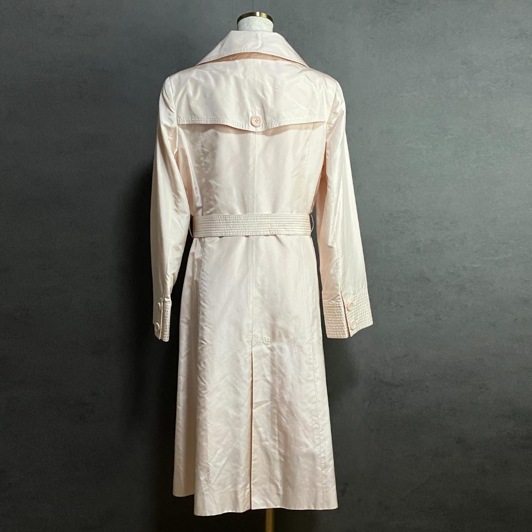 未使用級✨クレージュ シルク100% 中綿トレンチコート L相当 ライトピンク