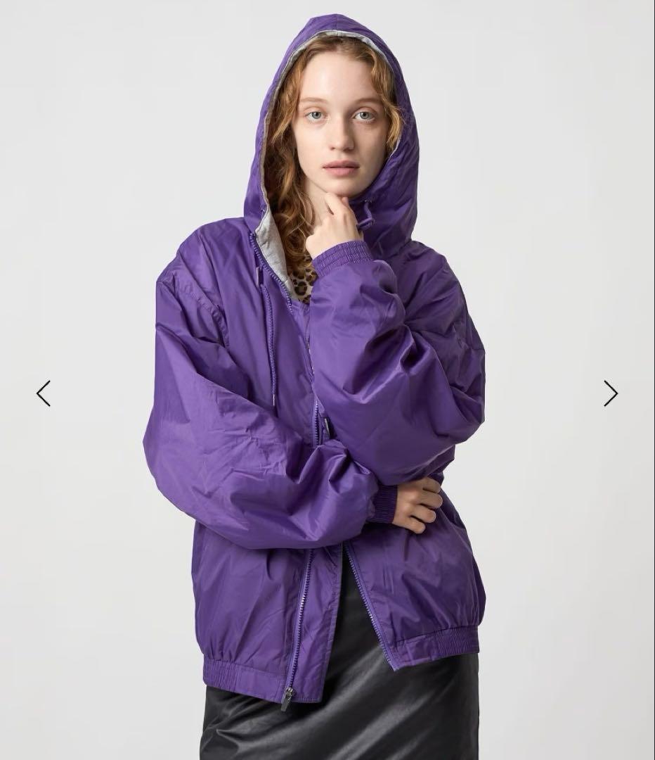 ＜6(ROKU)＞フーデッド ナイロン ジャケット　パープル