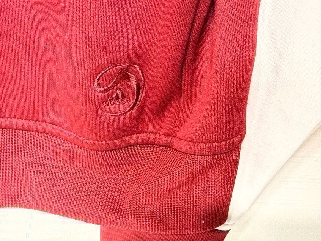 adidas フルジップパーカー 赤白 フルミネンセFC サイズM