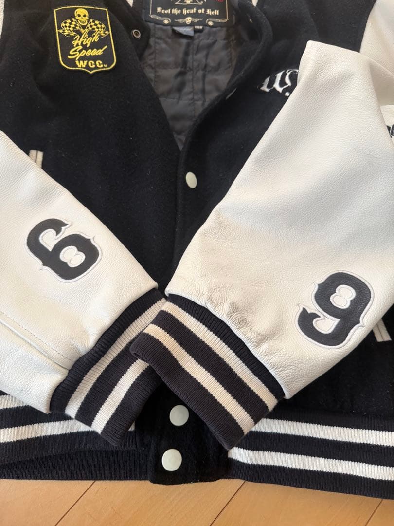 WEST COAST CHOPPERSスタジャン袖レザー　XXLW黒/白