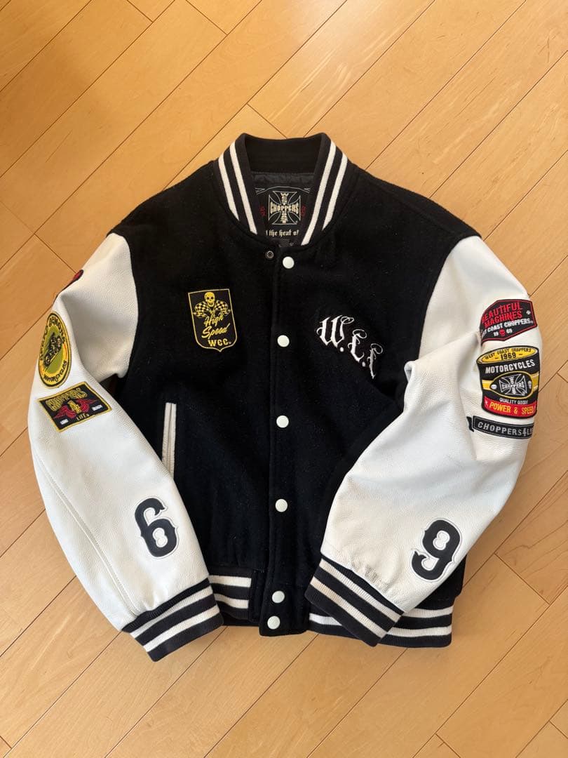 WEST COAST CHOPPERSスタジャン袖レザー　XXLW黒/白