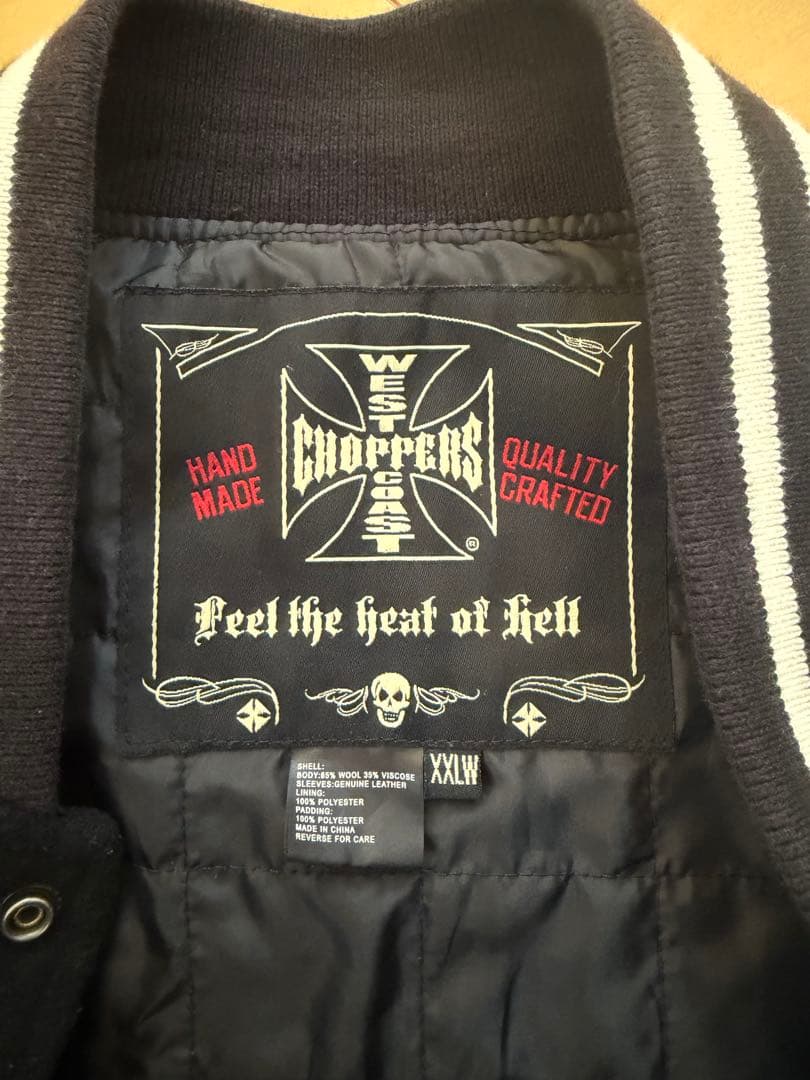 WEST COAST CHOPPERSスタジャン袖レザー　XXLW黒/白