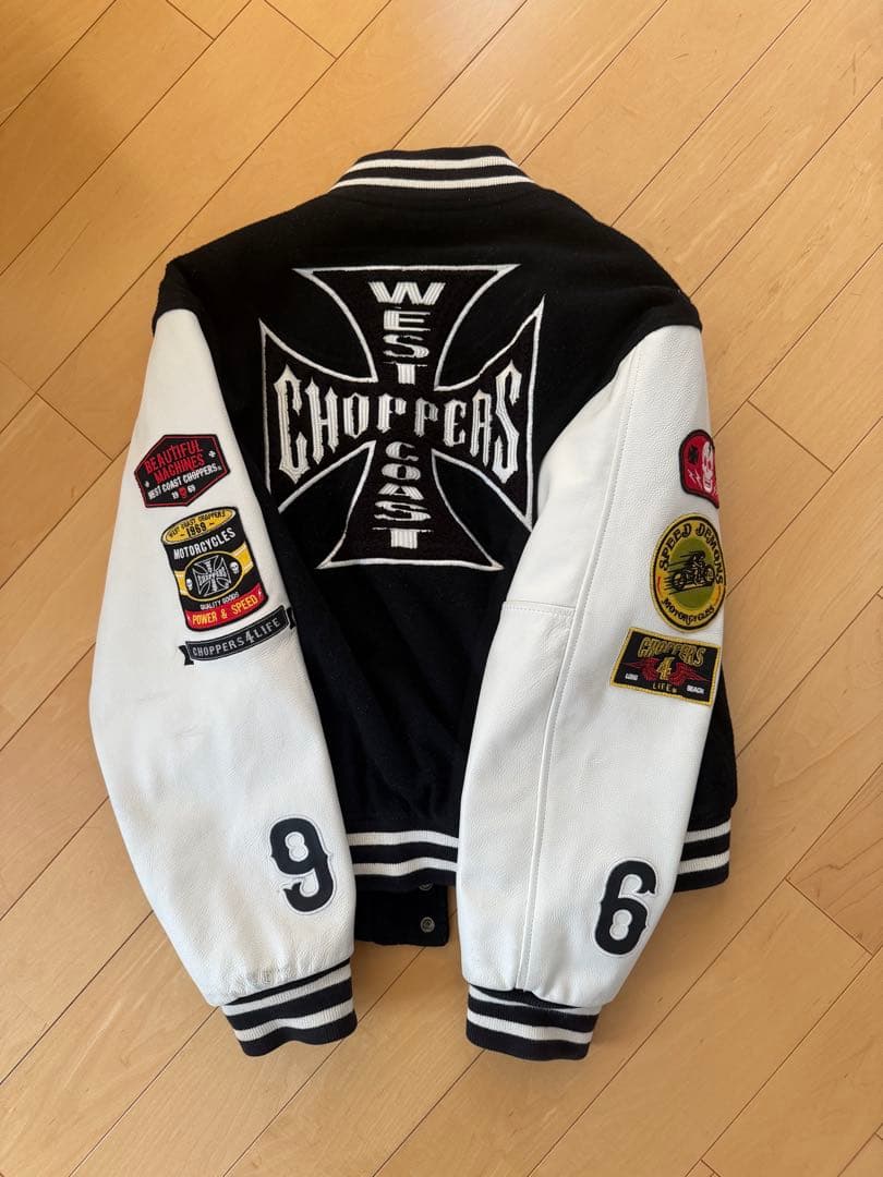 WEST COAST CHOPPERSスタジャン袖レザー　XXLW黒/白