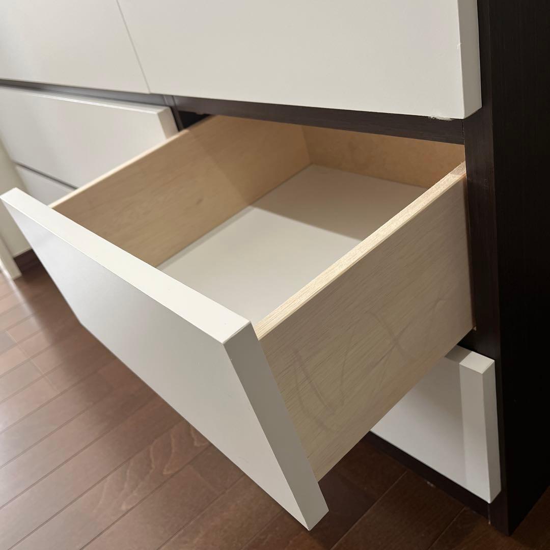 木製4段チェスト（ブラウン、ホワイト）