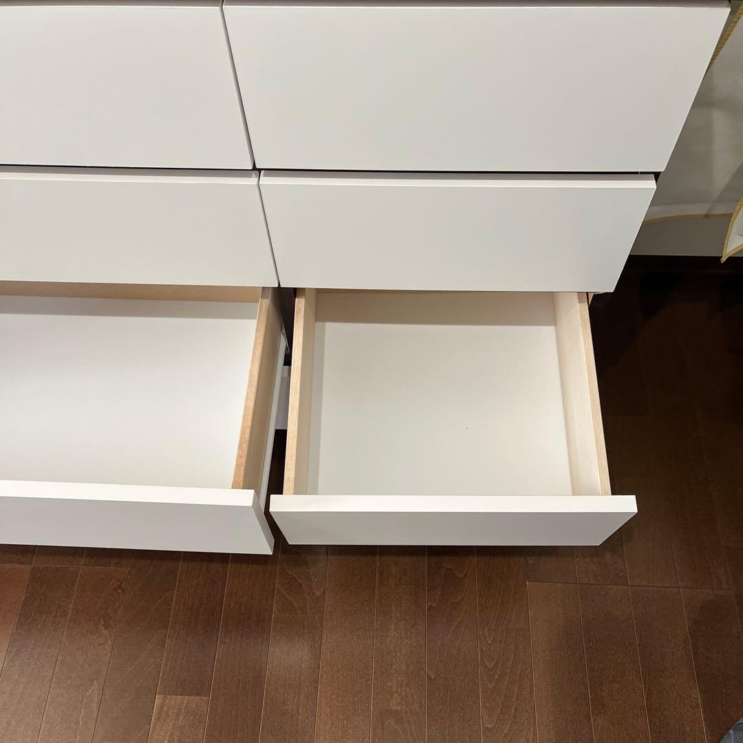 木製4段チェスト（ブラウン、ホワイト）