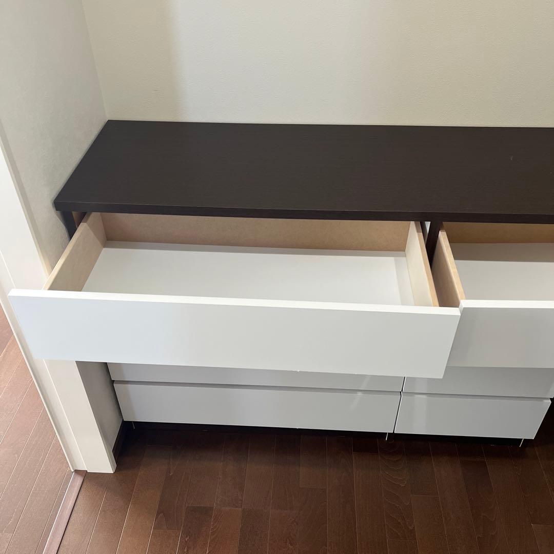 木製4段チェスト（ブラウン、ホワイト）