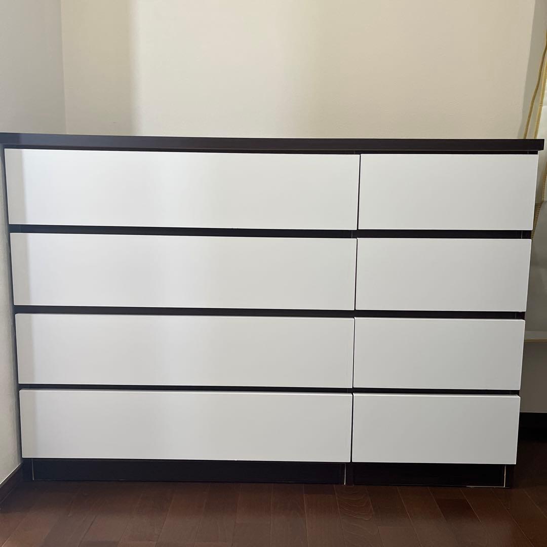 木製4段チェスト（ブラウン、ホワイト）