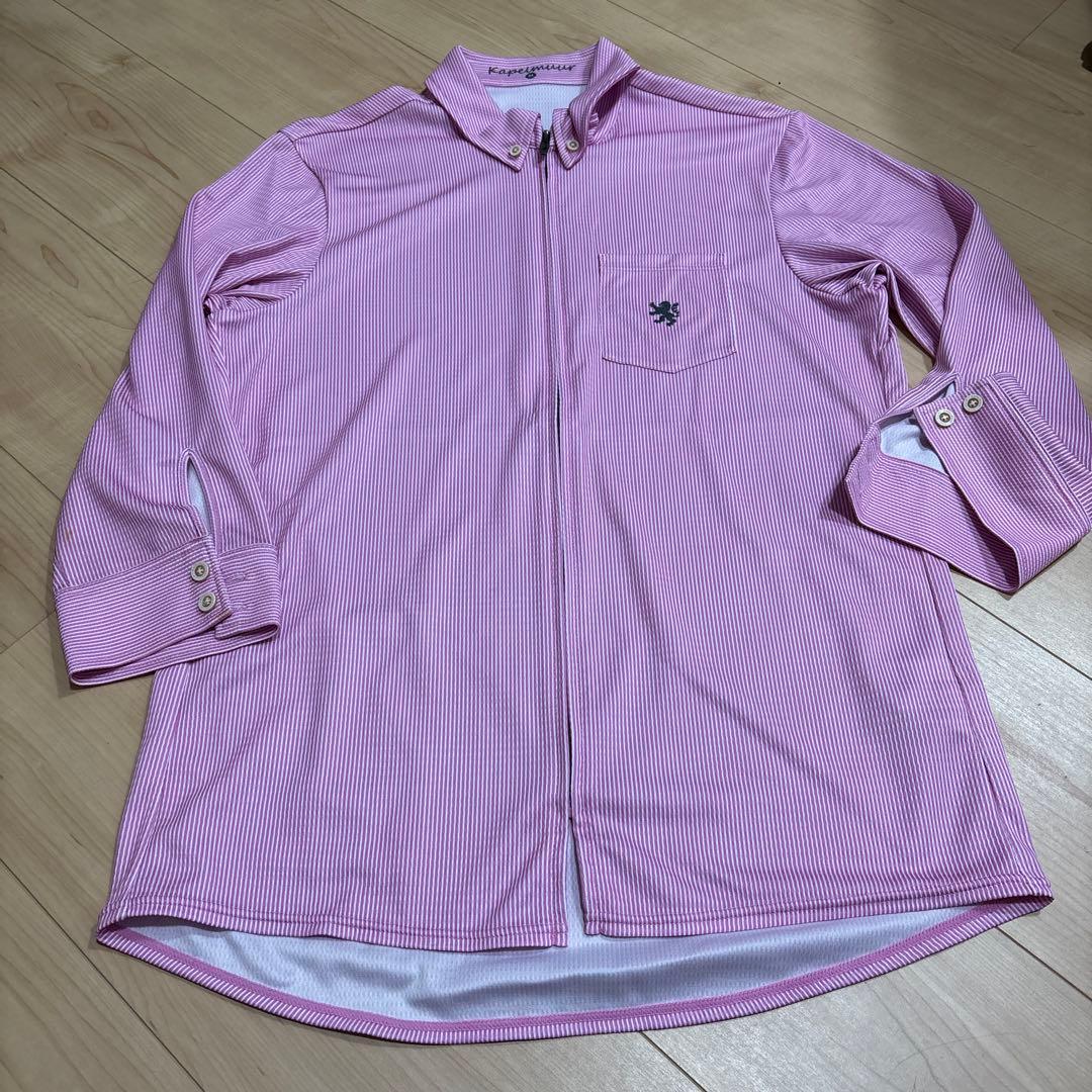 Kapelmuur ストライプジップアップシャツ Mサイズ カペルミュール