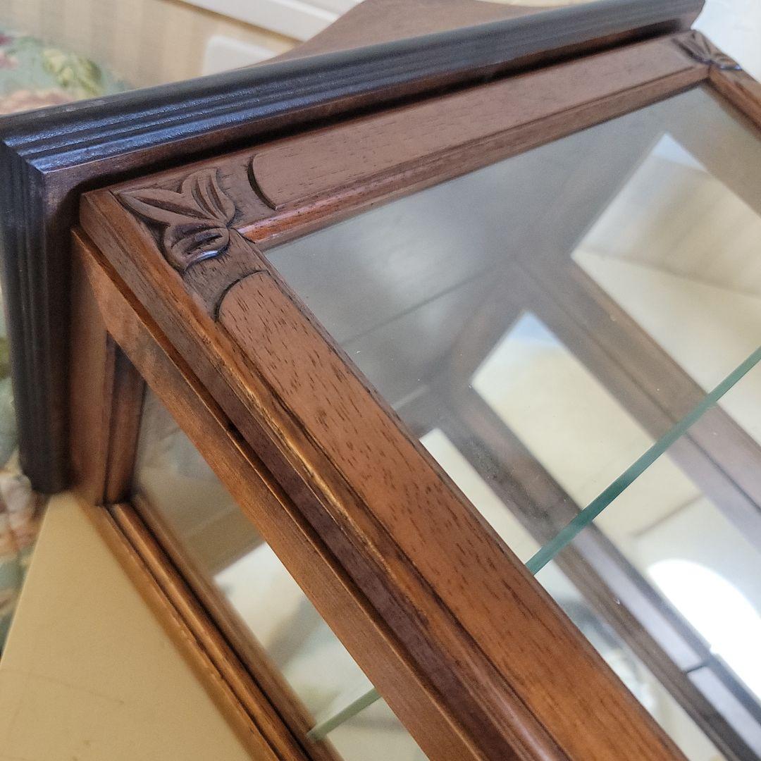 木製ガラスキャビネット　ガラス板1枚　ヴィンテージ