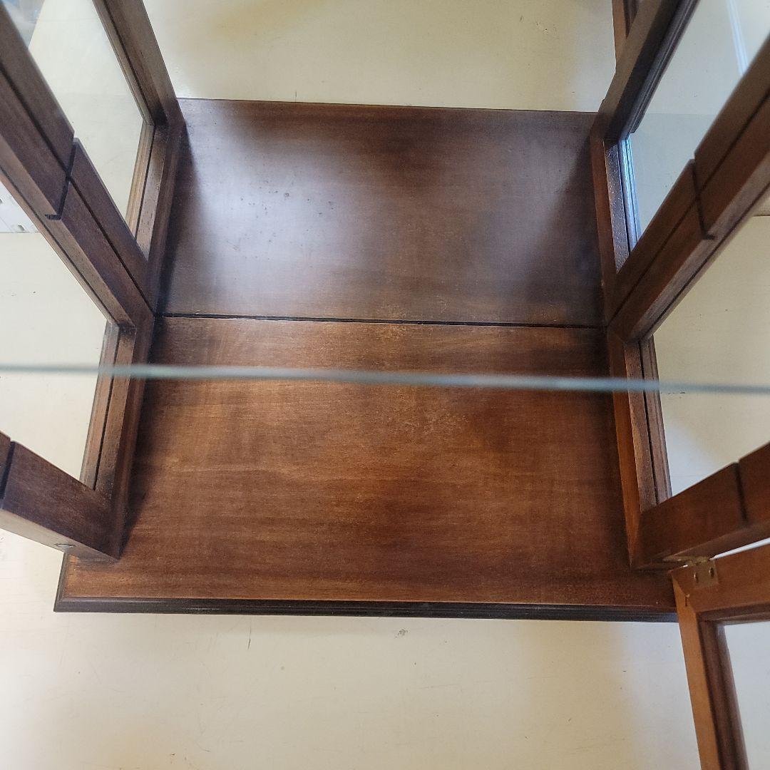 木製ガラスキャビネット　ガラス板1枚　ヴィンテージ