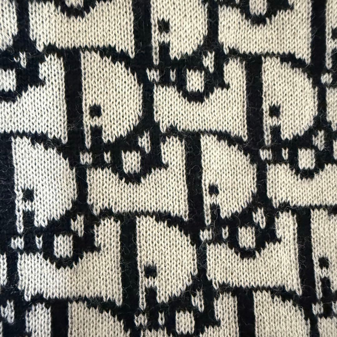 【激レア】Christian Dior マフラー トロッター柄 ウール 白黒