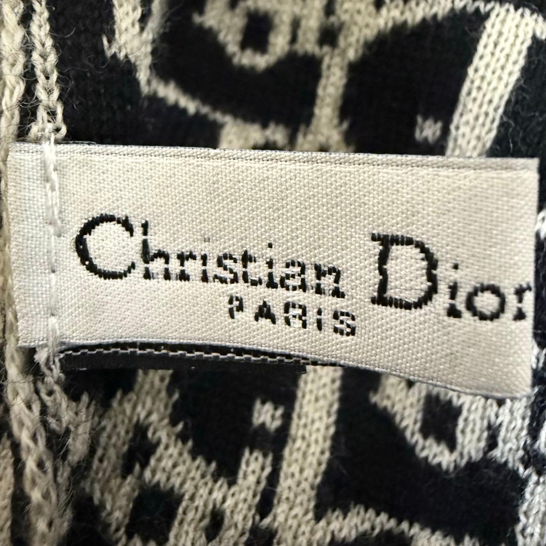 【激レア】Christian Dior マフラー トロッター柄 ウール 白黒
