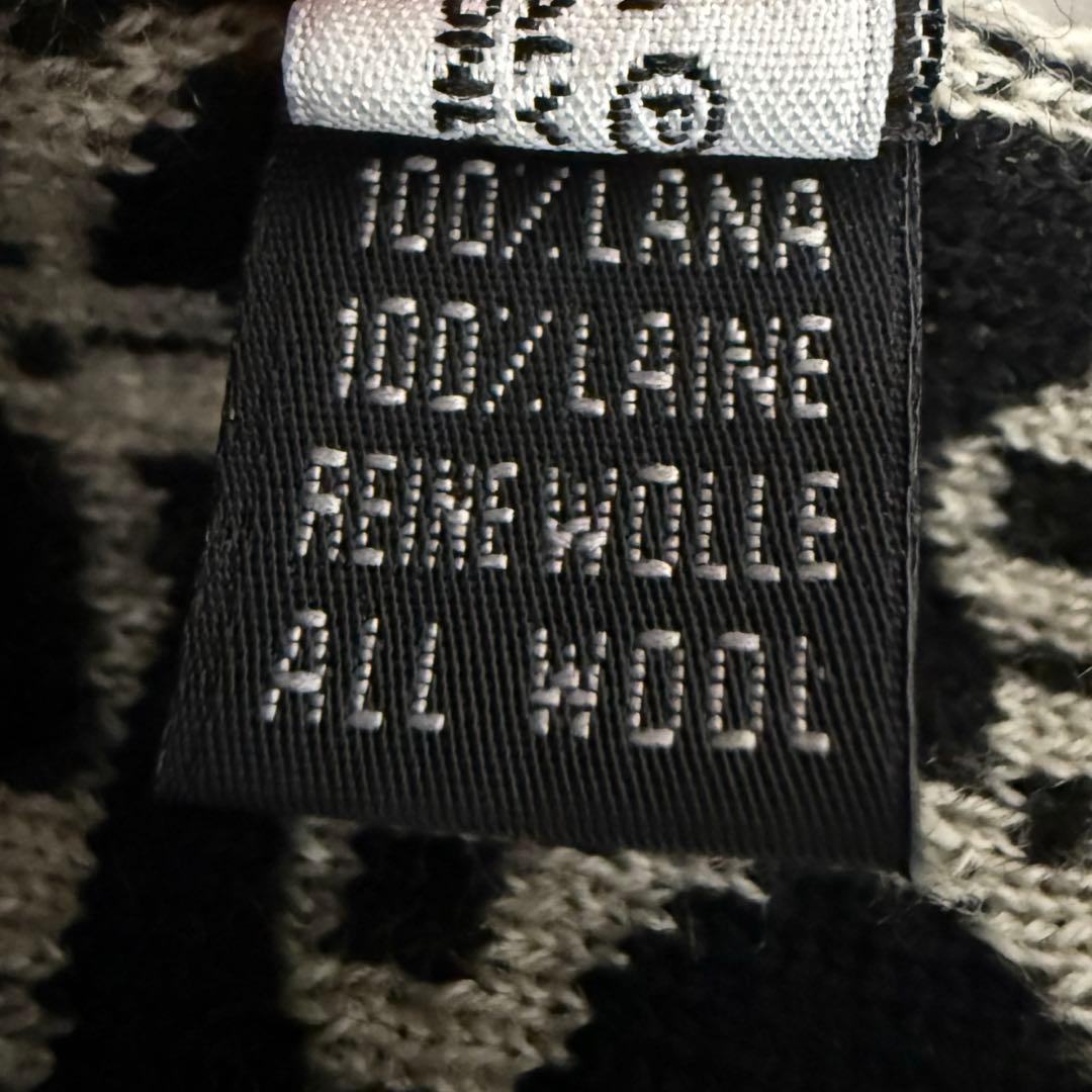 【激レア】Christian Dior マフラー トロッター柄 ウール 白黒