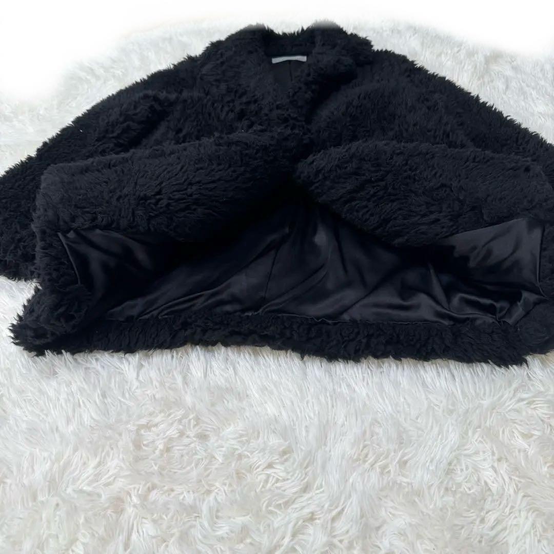 美品　theoryluxe セオリーリュクス　ボア　テディベア　コート　黒　38