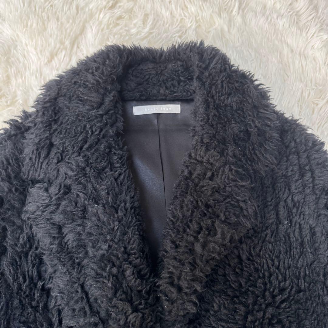 美品　theoryluxe セオリーリュクス　ボア　テディベア　コート　黒　38