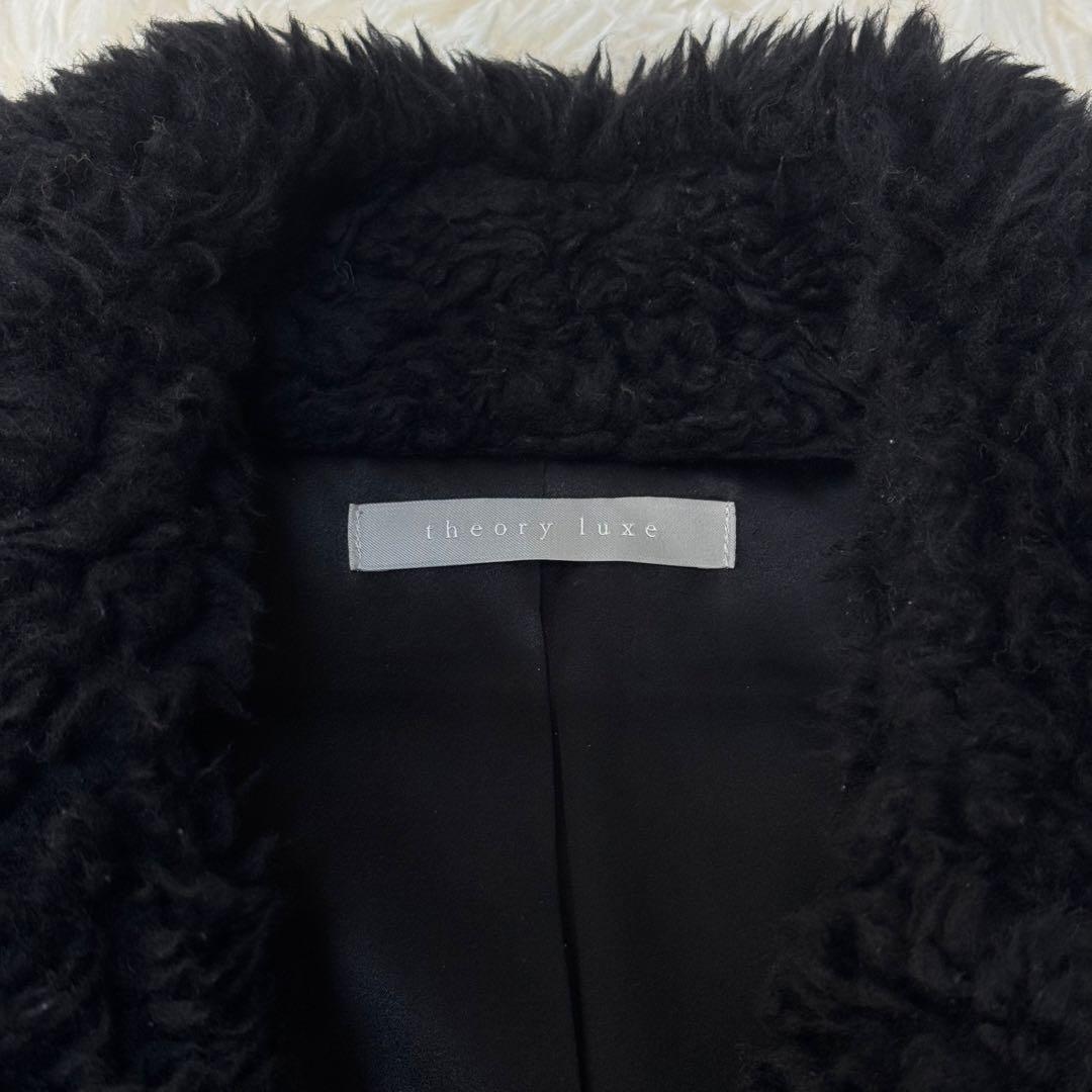 美品　theoryluxe セオリーリュクス　ボア　テディベア　コート　黒　38