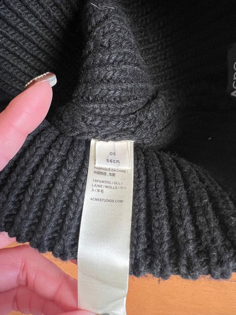 アクネストゥディオ　ニット帽　Acne Studios 帽子　ブラック　黒