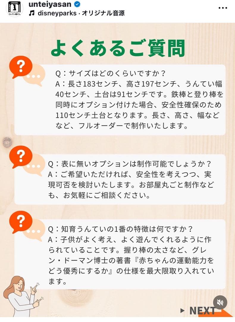 ちーすけさんオーダー　室内遊具　室内うんてい　知育うんてい
