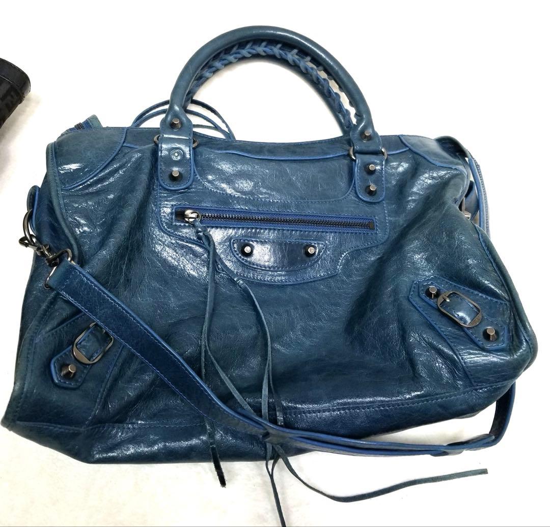 Balenciaga City Medium ブルー色