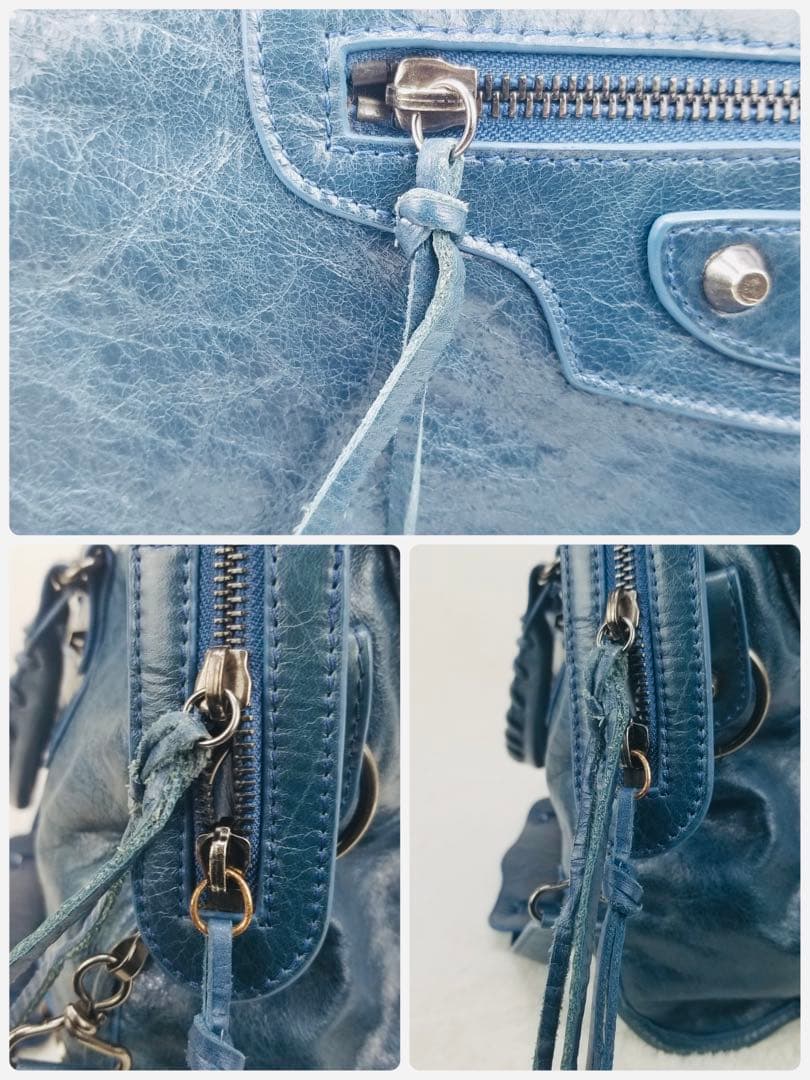 Balenciaga City Medium ブルー色