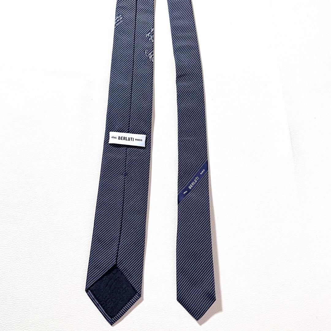 【極美品】BERLUTI/ベルルッティ　ナロー ネクタイ　カリグラフィ　現行