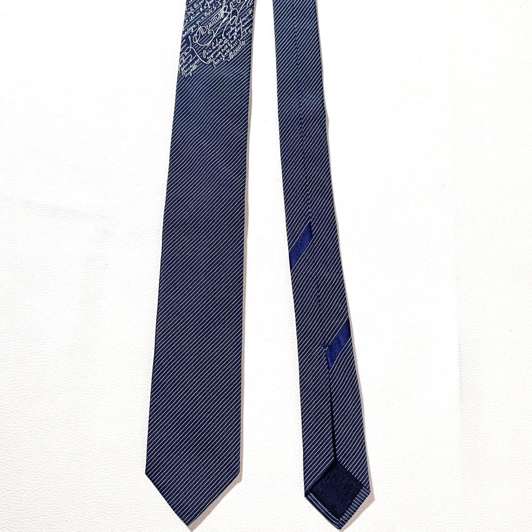 【極美品】BERLUTI/ベルルッティ　ナロー ネクタイ　カリグラフィ　現行