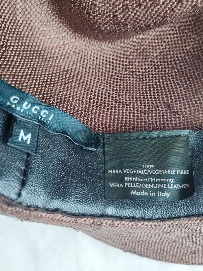 【未使用】希少品　GUCCI グッチ　中折れハット　麻の帽子　パナマハット
