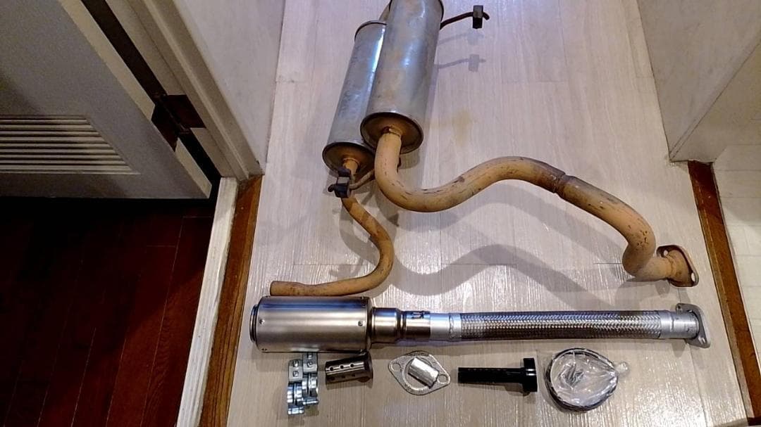 元払い　メッシュ社外マフラーバモス　　ホビオ　アクティ　3AT 5MT用