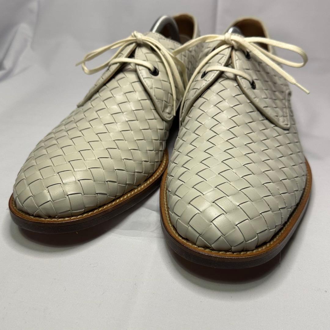 新品未使用☆ボッテガヴェネタ☆革靴☆ホワイト☆イントレチャート☆本革☆210