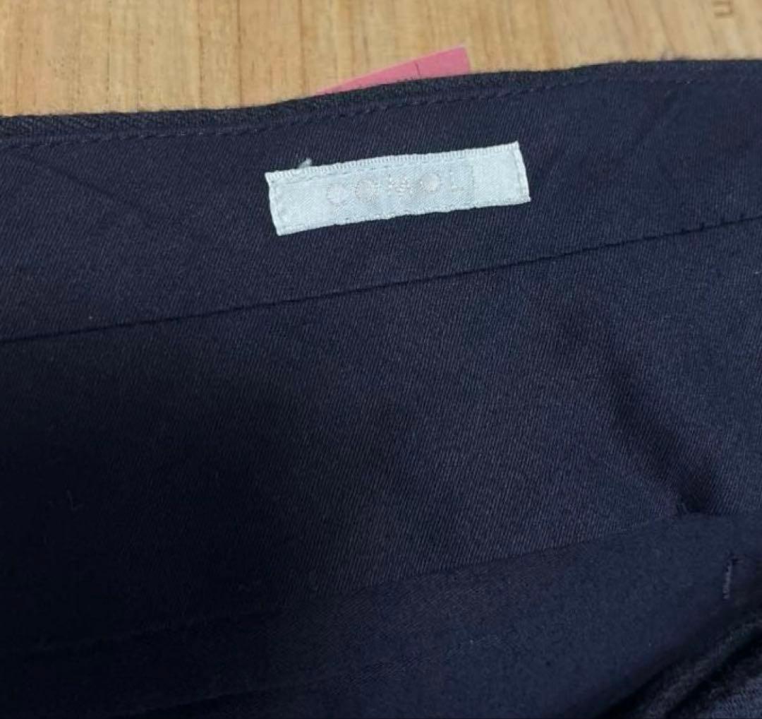 COMOLI ウール×リネン ネイビーテーパードパンツ サイズ3