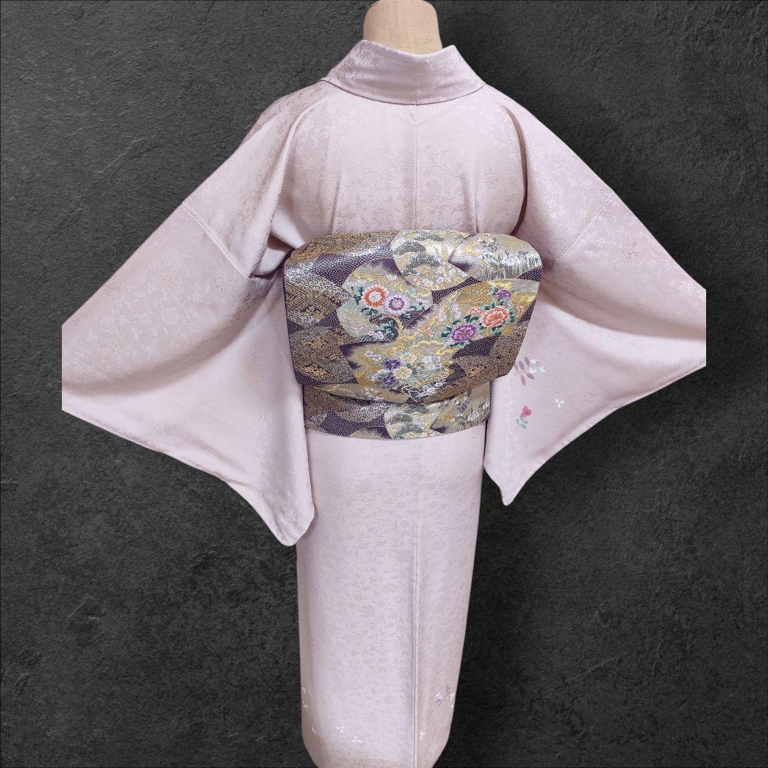 ❰6555❱ フルセット　付け下げ　桜鼠　付下げ　袋帯　入学式　卒業式　正絹着物