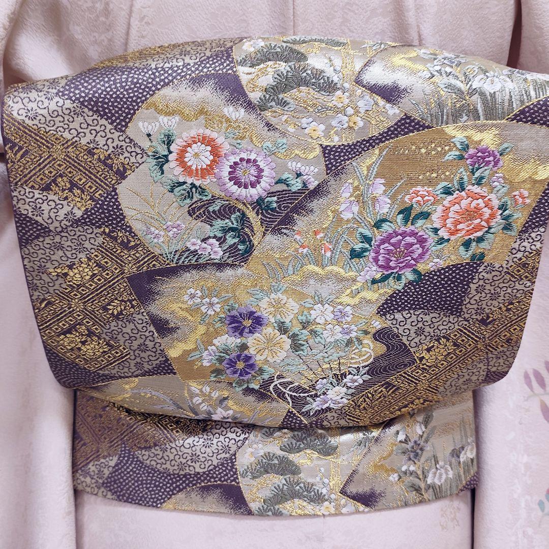 ❰6555❱ フルセット　付け下げ　桜鼠　付下げ　袋帯　入学式　卒業式　正絹着物